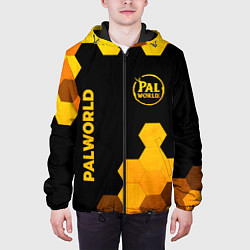 Куртка с капюшоном мужская Palworld - gold gradient вертикально, цвет: 3D-черный — фото 2
