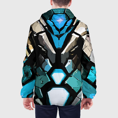 Мужская куртка Синяя броня киберпанк / 3D-Черный – фото 4