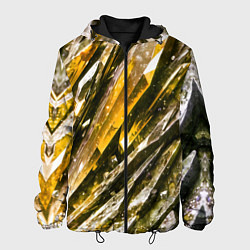 Куртка с капюшоном мужская Драгоценные кристаллы жёлтые, цвет: 3D-черный