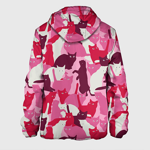 Мужская куртка Розовый кошачий камуфляж / 3D-Белый – фото 2