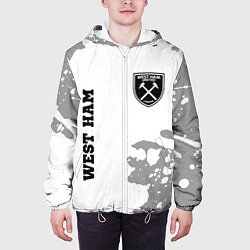 Куртка с капюшоном мужская West Ham sport на светлом фоне вертикально, цвет: 3D-белый — фото 2