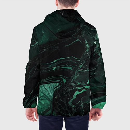 Мужская куртка Черно-зеленый мрамор / 3D-Черный – фото 4