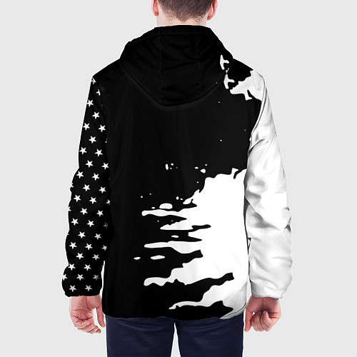 Мужская куртка Ювентус спорт краски текстура / 3D-Черный – фото 4