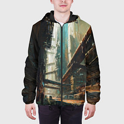 Куртка с капюшоном мужская Индустриальный район, цвет: 3D-черный — фото 2