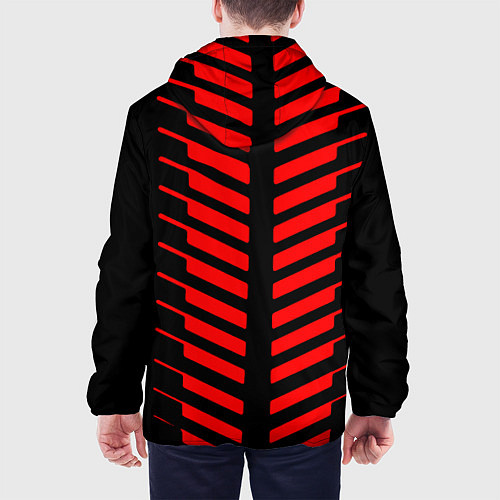 Мужская куртка BMW geometry sport red strupes / 3D-Черный – фото 4