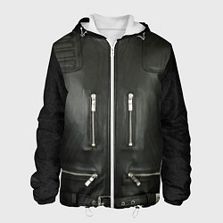 Куртка с капюшоном мужская Terminator first - leather jacket, цвет: 3D-белый