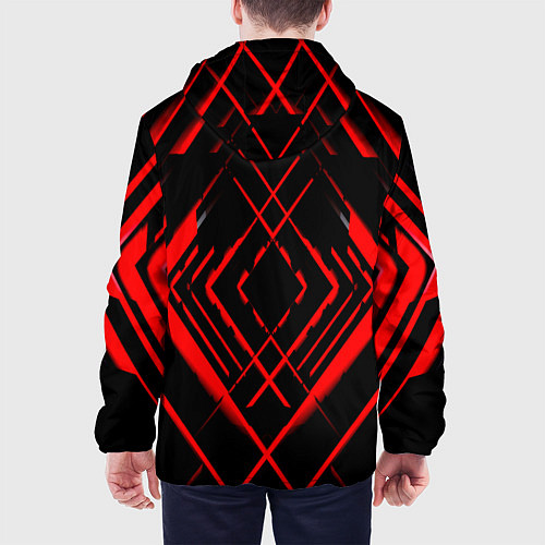 Мужская куртка Красные линии ромб / 3D-Черный – фото 4