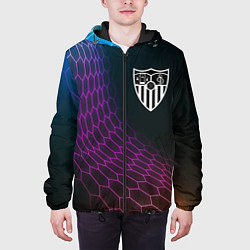 Куртка с капюшоном мужская Sevilla футбольная сетка, цвет: 3D-черный — фото 2