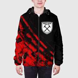 Куртка с капюшоном мужская West Ham sport grunge, цвет: 3D-черный — фото 2