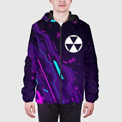Куртка с капюшоном мужская Fallout neon gaming, цвет: 3D-черный — фото 2
