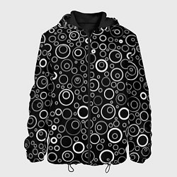 Куртка с капюшоном мужская Чёрный паттерн пузырьки, цвет: 3D-черный