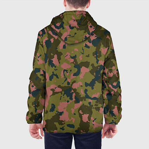 Мужская куртка Камуфляжный паттерн зеленый с розовыми пятнами / 3D-Черный – фото 4