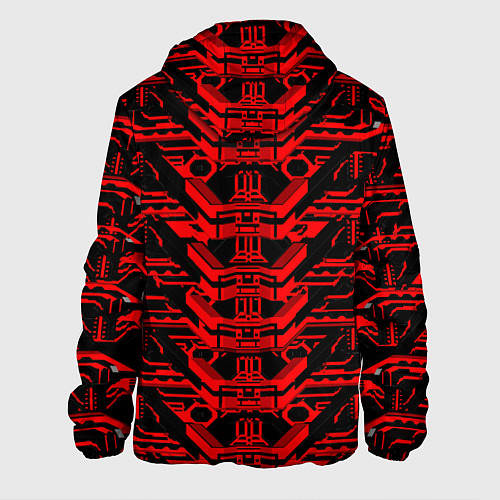 Мужская куртка Красная техно-броня на чёрном фоне / 3D-Черный – фото 2
