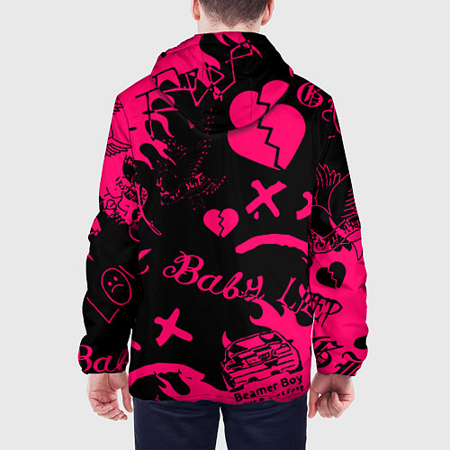 Мужская куртка Lil peep pink steel rap / 3D-Черный – фото 4