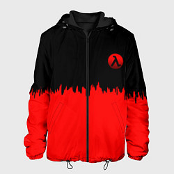 Куртка с капюшоном мужская Half life logo pattern steel, цвет: 3D-черный