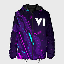 Куртка с капюшоном мужская GTA 6 neon gaming, цвет: 3D-черный