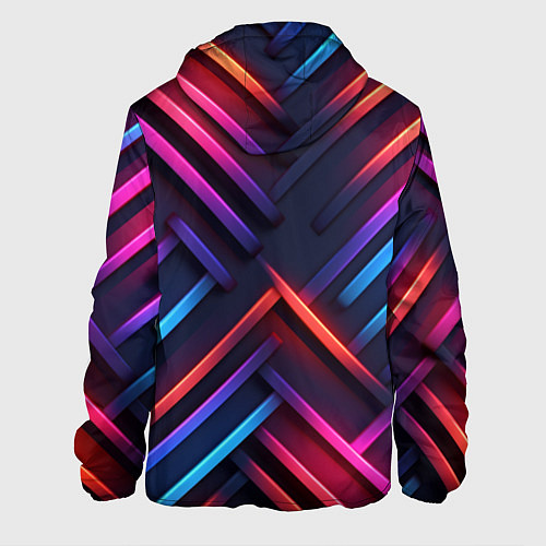 Мужская куртка Неоновый узор пластины / 3D-Белый – фото 2