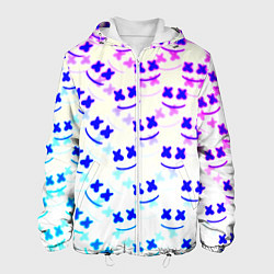 Куртка с капюшоном мужская Marshmello pattern neon, цвет: 3D-белый