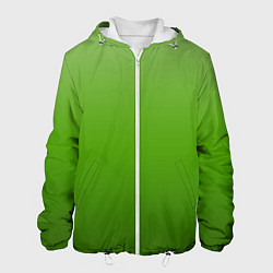 Куртка с капюшоном мужская Градиент яблочный зелёный, цвет: 3D-белый