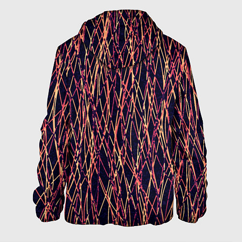 Мужская куртка Абстрактные линии сине-красный / 3D-Черный – фото 2