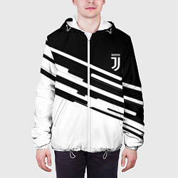 Куртка с капюшоном мужская Ювентус спорт текстура, цвет: 3D-белый — фото 2