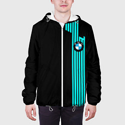 Куртка с капюшоном мужская BMW sport line geometry, цвет: 3D-белый — фото 2