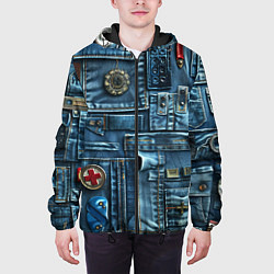 Куртка с капюшоном мужская Джинсы для медработников, цвет: 3D-черный — фото 2