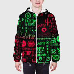 Куртка с капюшоном мужская Twenty one pilots pattern rock steel, цвет: 3D-белый — фото 2