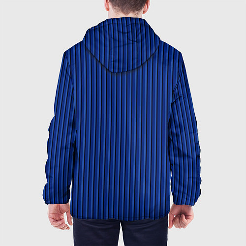 Мужская куртка Синий в вертикальную полоску / 3D-Черный – фото 4