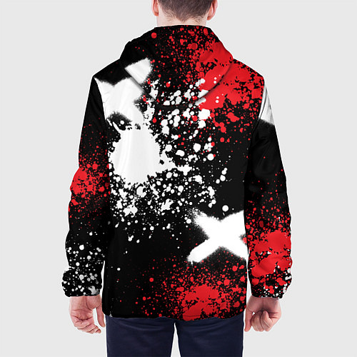 Мужская куртка Пари Сен-Жермен на фоне граффити и брызг красок / 3D-Черный – фото 4