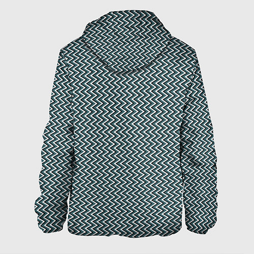 Мужская куртка Треугольные полосы бело-бирюзовый / 3D-Белый – фото 2