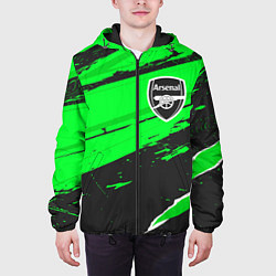 Куртка с капюшоном мужская Arsenal sport green, цвет: 3D-черный — фото 2
