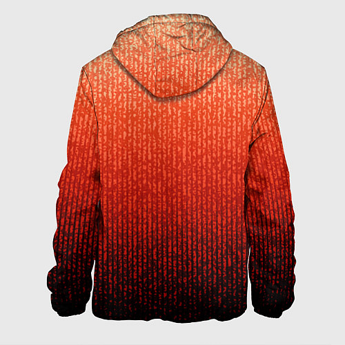 Мужская куртка Полосатый градиент оранжево-красный в чёрный / 3D-Черный – фото 2