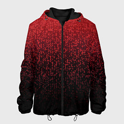 Куртка с капюшоном мужская Градиент мозаика красно-чёрный, цвет: 3D-черный