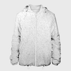 Куртка с капюшоном мужская Серо-белый паттерн мелкая мозаика, цвет: 3D-белый