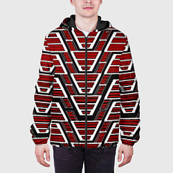 Куртка с капюшоном мужская Техно броня красная, цвет: 3D-черный — фото 2