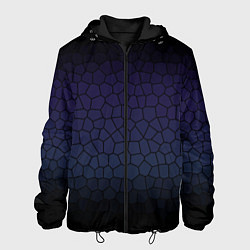 Куртка с капюшоном мужская Чёрно-фиолетовый мозаика крупная, цвет: 3D-черный