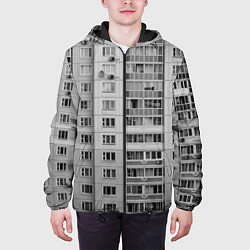 Куртка с капюшоном мужская Эстетика панельки, цвет: 3D-черный — фото 2