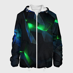 Мужская куртка Объемная геометрическая зеленая неоновая абстракци