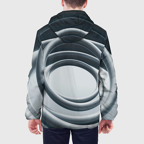 Мужская куртка Серые кольца / 3D-Черный – фото 4