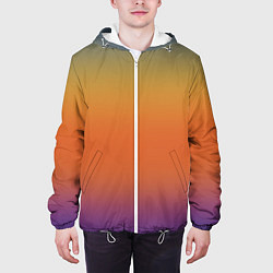 Куртка с капюшоном мужская Градиент цвета заката, цвет: 3D-белый — фото 2