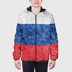 Куртка с капюшоном мужская Флаг России разноцветный, цвет: 3D-черный — фото 2