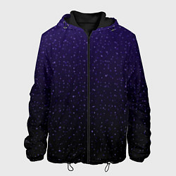 Куртка с капюшоном мужская Градиент ночной фиолетово-чёрный, цвет: 3D-черный