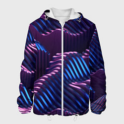 Куртка с капюшоном мужская Объемные пластины изгибающиеся, цвет: 3D-белый