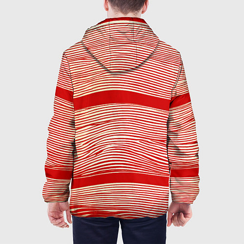 Мужская куртка В красную полосочку / 3D-Черный – фото 4