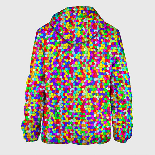 Мужская куртка Разноцветная мелкая мозаика / 3D-Белый – фото 2