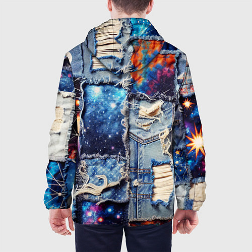 Мужская куртка Звездный небосвод - пэчворк / 3D-Черный – фото 4