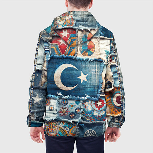 Мужская куртка Пэчворк из Турции / 3D-Черный – фото 4