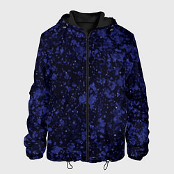 Куртка с капюшоном мужская Тёмно-синий космический абстракция, цвет: 3D-черный