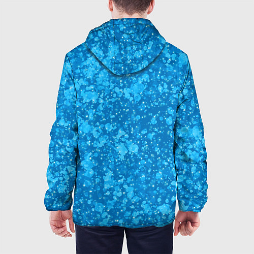 Мужская куртка Ярко-голубой абстракция космический / 3D-Черный – фото 4